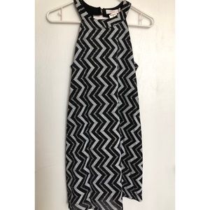 Brand New Black/White/Silver Sparkly Chevron Dress
